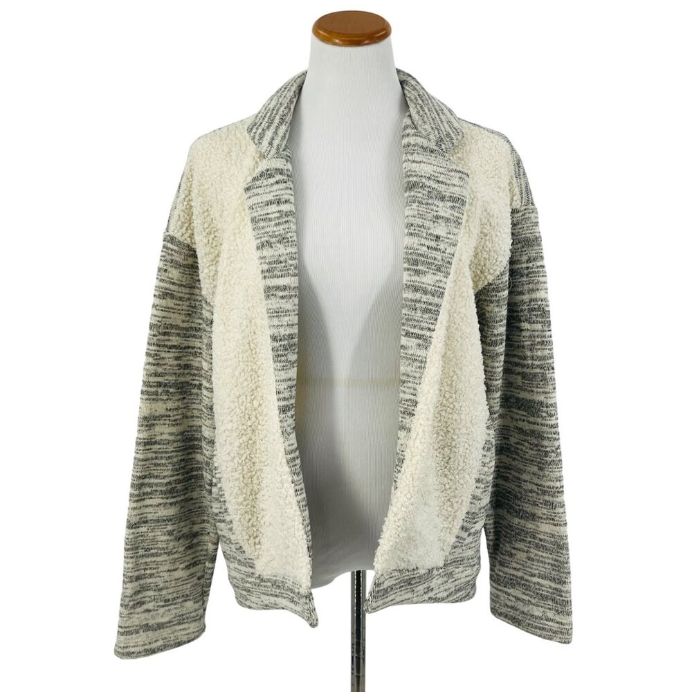 Anthropologie Cozy French Terry Open Front Collard Jacket - Picture 2 of 14